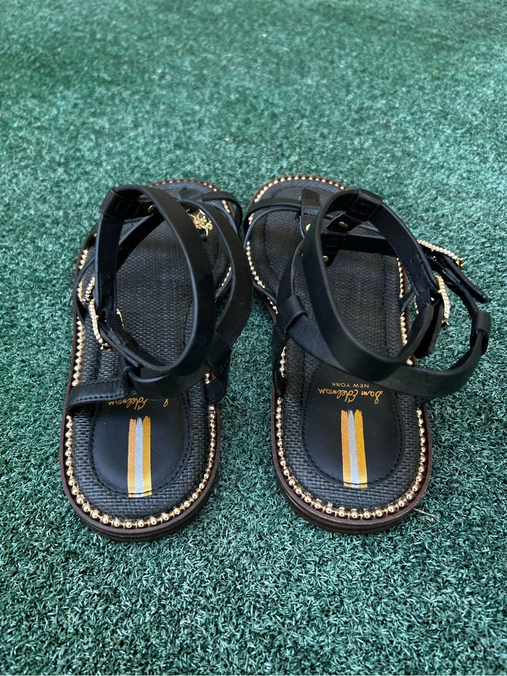 NWT Sam Edelman Talya Ankle Strap Sandal Leather Black 9